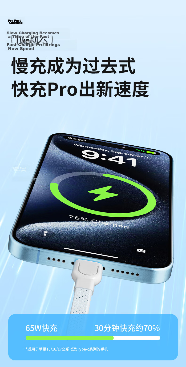 Kewo Apple 17 Magnetic Charging Cable for iPhone 16, 15 Pro Max Fast Charge 60W Dual-Head Type-C Data Cable for Android Phones and iPad Tablets 4