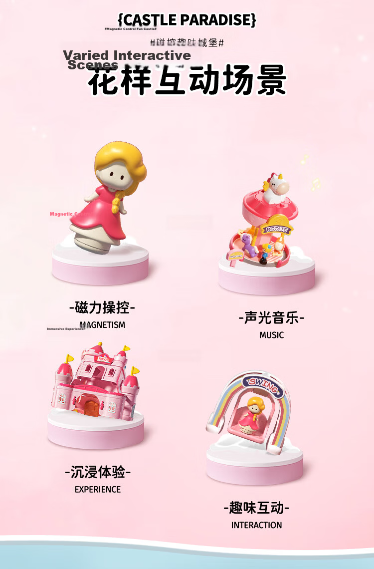 AoZhiJia Children's Toy Magnetic Castle Princess House Doll Pretend Play Birthday Gift for Girls Ages 3-6 3