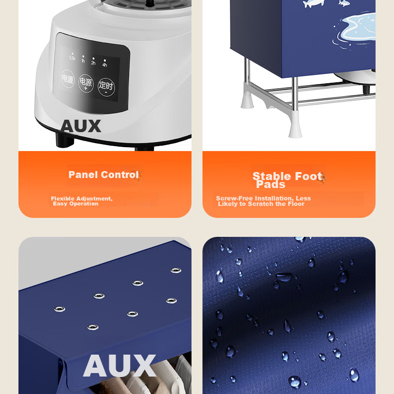 AUX [Foldable Storage + 7.5h Timer] Clothes Dryer, Foldable Home Drying Machine for Baby Clothes, Disinfection Dehumidification And Water Removal, Small Dormitory Wardrobe, 480L Large Capacity 29