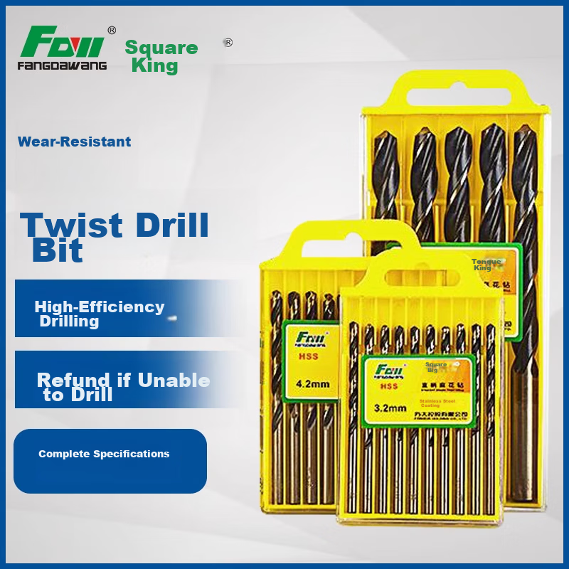 Fang Da Wang 9341 Straight Shank Twist Drill Bits for Wood, Metal, Stainless Steel Drilling [2mm*10pcs]