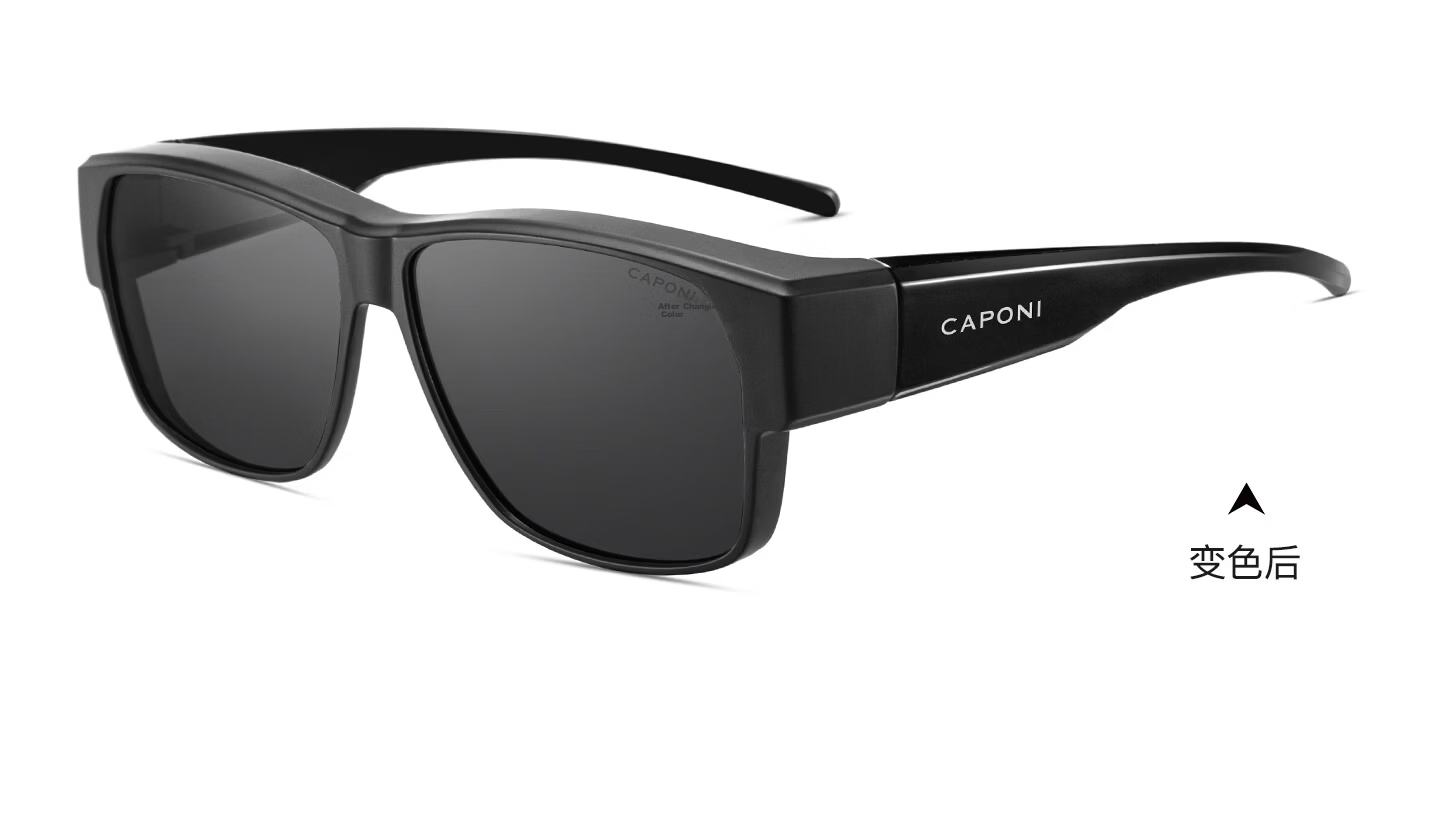 CAPONI Prescription Sunglasses Clip-On Photochromic Polarized HUD Display Day and Night Driving Glasses for Men 28