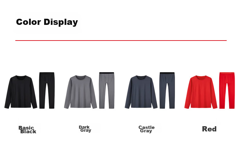ANTA Warm Core Men's Anti-Static Fleece Lined Thermal Underwear Set Crew Neck Top and Bottom Base Layer 18