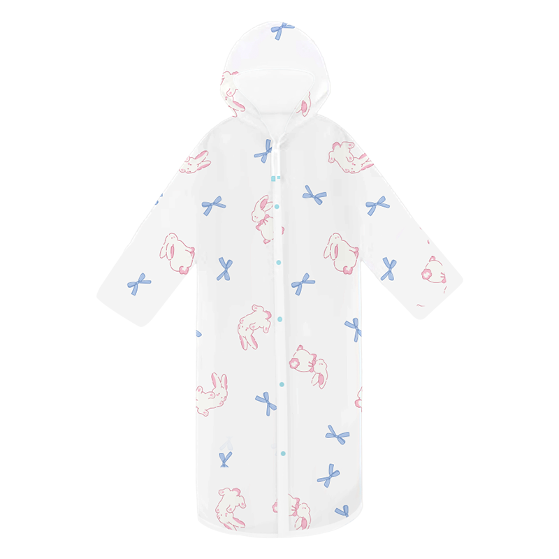 Aikangni Disposable Raincoat Thickened Portable Anti-Storm Long Adult Raincoat for Electric Vehicles White