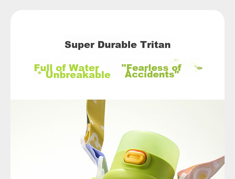 Babycare Children's Water Bottle Summer Straw Cup Training Cup Portable Outdoor Sports Direct Drinking Kindergarten School Water Bottle - Yellow 17