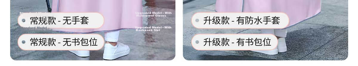 Beimei Women's Long Full-Body Raincoat Thickened Adult Single-Person Electric Scooter Rain Poncho 17