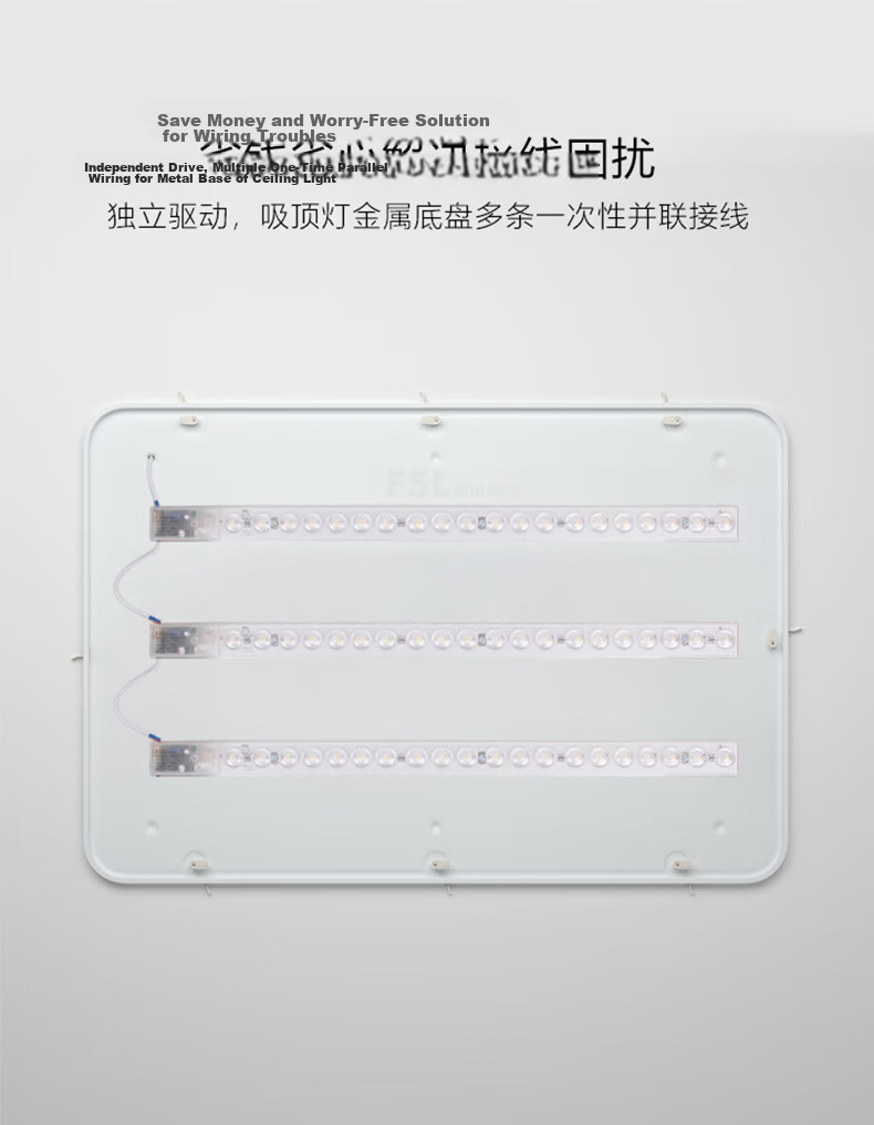 Foshan Lighting (FSL) LED Ceiling Light Panel Round Retrofit Lamp Board Tri-Color Light Source Ring Replacement LED Strip Module 32W/Three-Level Dimming/Upgraded Version 3