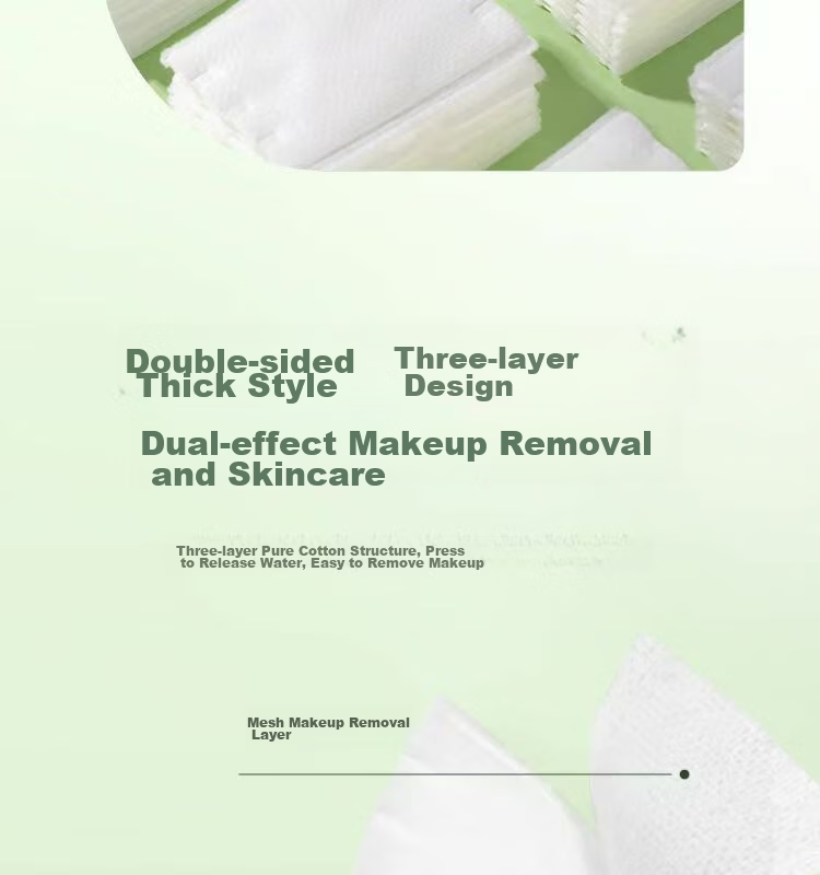 Plant-Based Stretchable Thin Breathable Facial Cotton Pads Water-Saving Makeup Remover Portable Small Pack for Travel 2