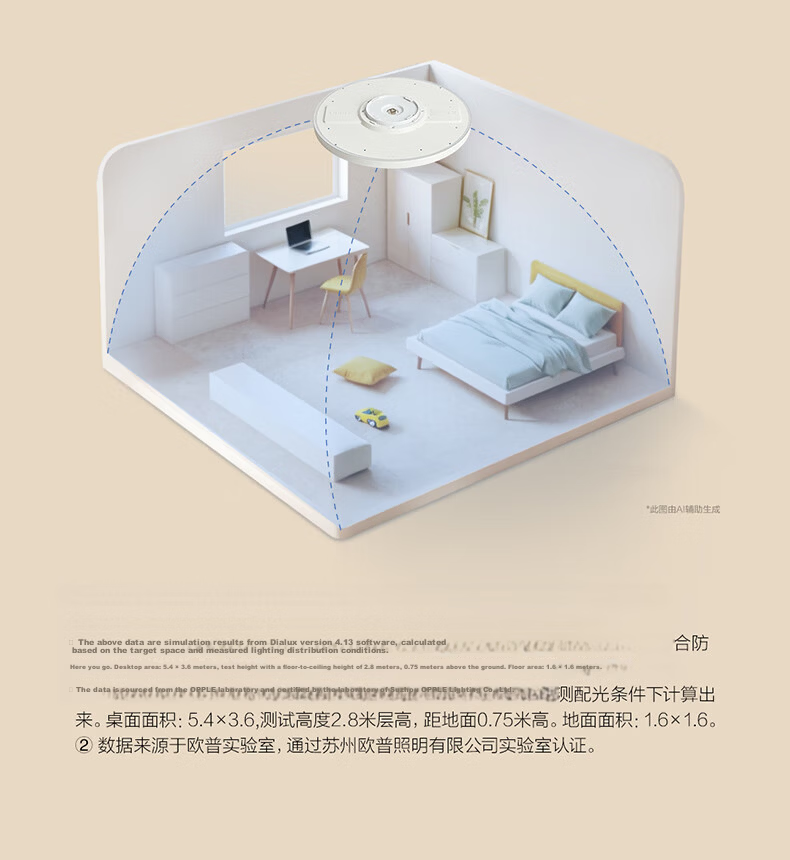 OPPLE Full Spectrum Eye Protection Ceiling Light Living Room Smart LED Micro-Prism Diffuse Reflection Lamp Simple Installation Lingchuan 10