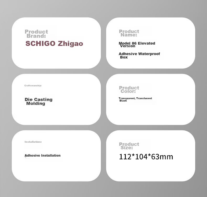 CHIGO Waterproof Socket Box 86 Type Elevated and Enlarged Adhesive Waterproof Box for Bathroom Kitchen Waterproof Cover Elevated and Enlarged Waterproof Box 31
