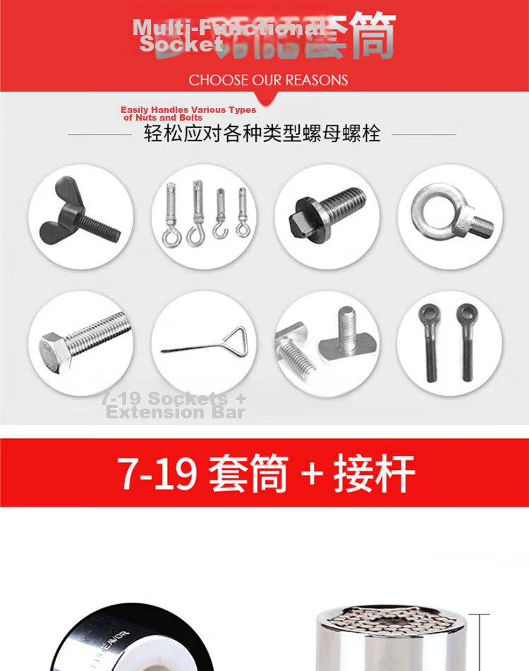 Bingyu BJ-621 Quick Dual-Direction Socket Ratchet Wrench 24-Tooth 12.5mm 1/2 Inch Large Ratchet Wrench 7