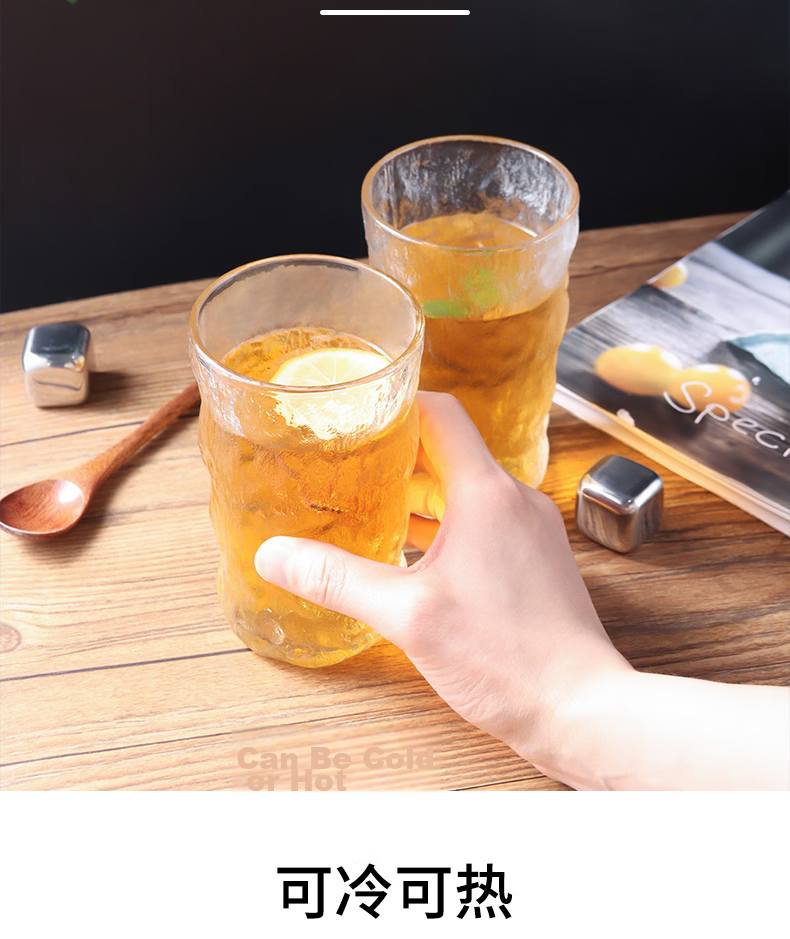 BJ Glass Cup, Cold Drink Cola Juice Cup, Locking Cup, High Borosilicate Glass Water Cup, 500ML Cola Cup + Straw 5