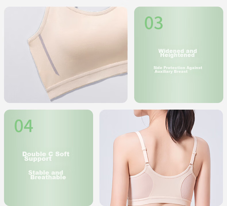 Miiow Teen Girls Seamless Sports Bra Shockproof Back Beauty Bra for Ages 12-18 36