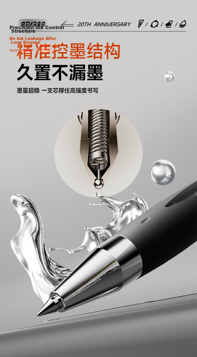 M&G M&G Stationery Retractable Elite K35 0.5mm Black Gel Pen Student Signature Business Bullet Tip Water Pen Exam Office Supplies Black 12pcs/Box AGP1350-A 3