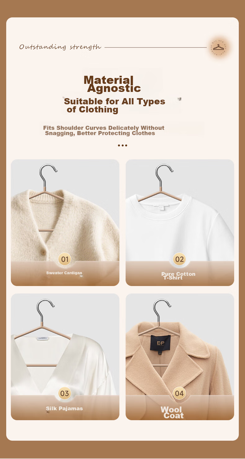 Baicaoyuan Non-Slip No-Trace Thickened Resin Frosted Adult Household Clothes Hangers 20-Pack 12
