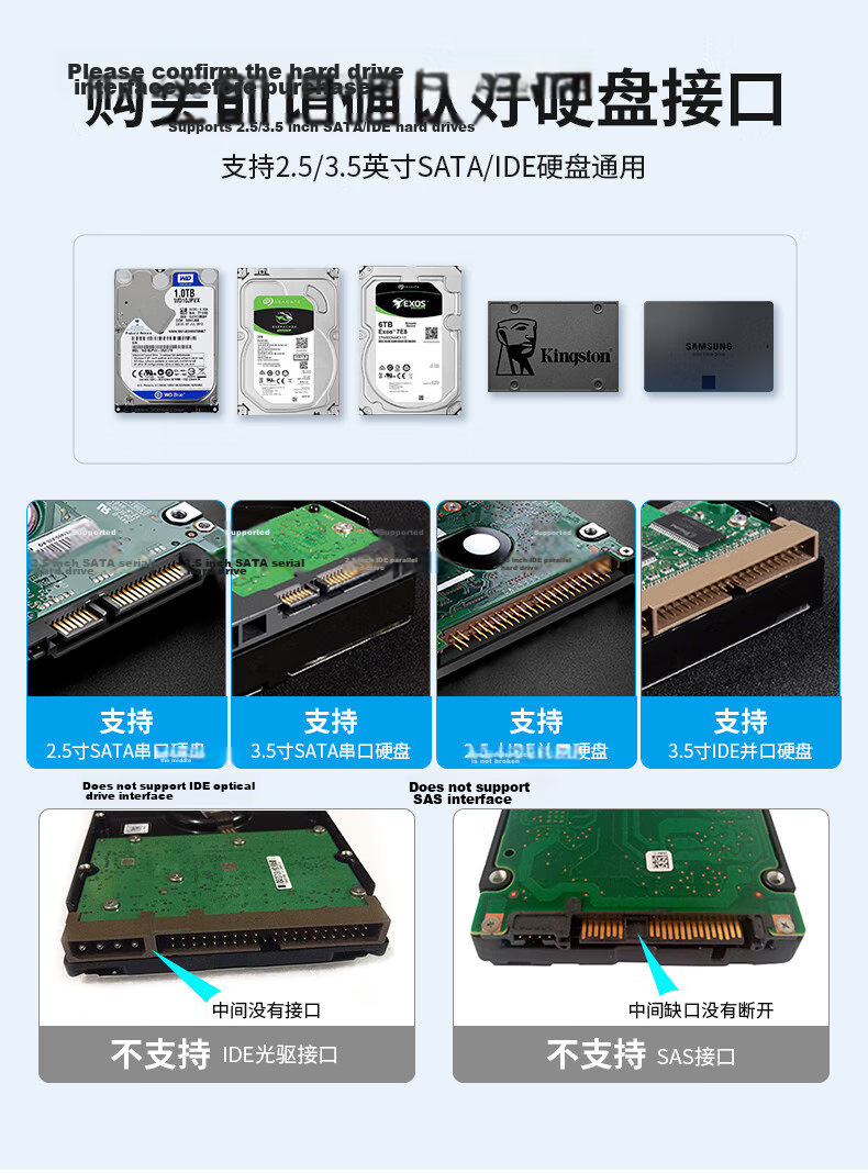 GODO Mechanical Hard Drive Converter Mobile SATA Easy Drive Cable 3.5 Inch IDE to USB 3.0 External Expansion Enclosure for Desktop Laptop Old SSD 9