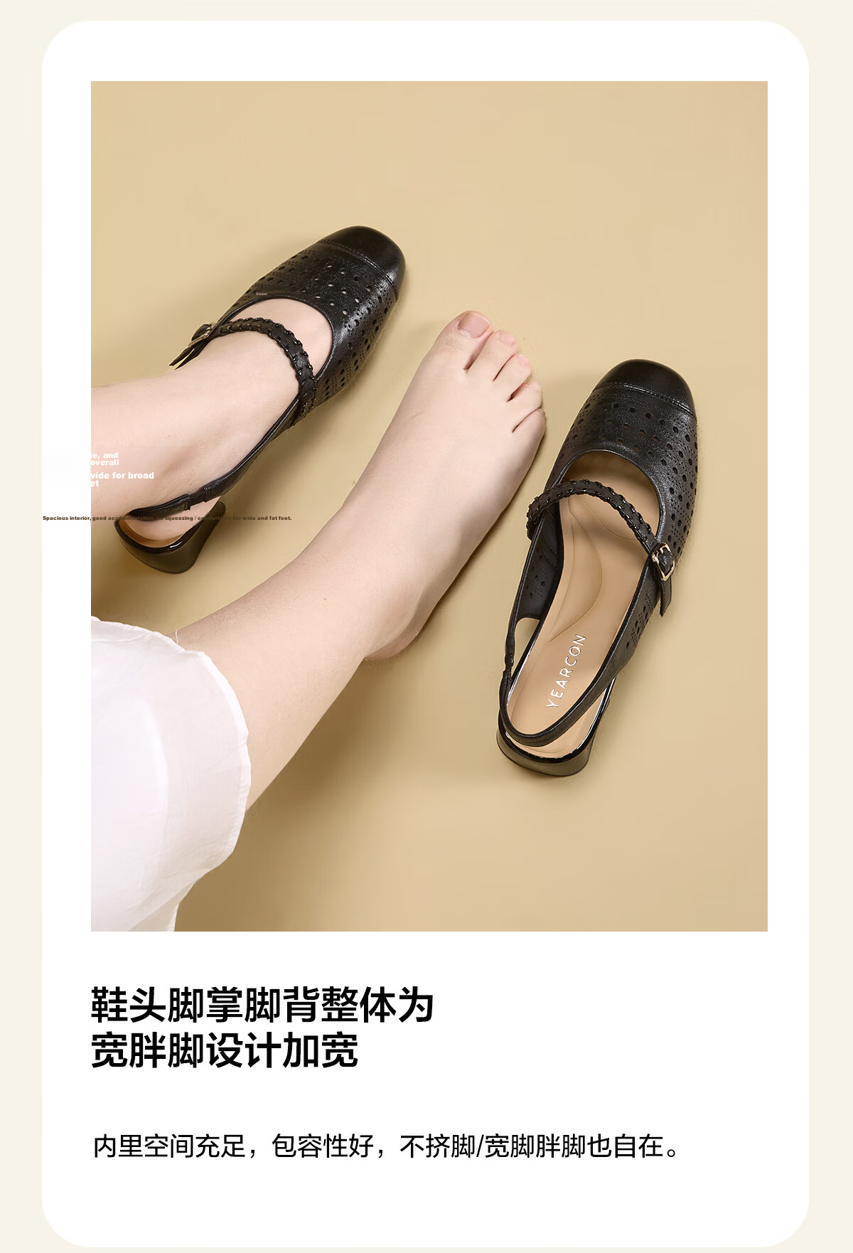 Eierkang Women's Sheepskin Mules Breathable Sandals Vacation Slip-On Large Size Leather Shoes 27625W Black 41 8