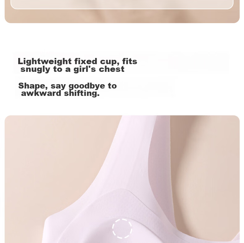 Meishianxuan High School Girls Sports Shockproof Fixed Cup Developmental Underwear Stage 2-3 Girls Vest 10