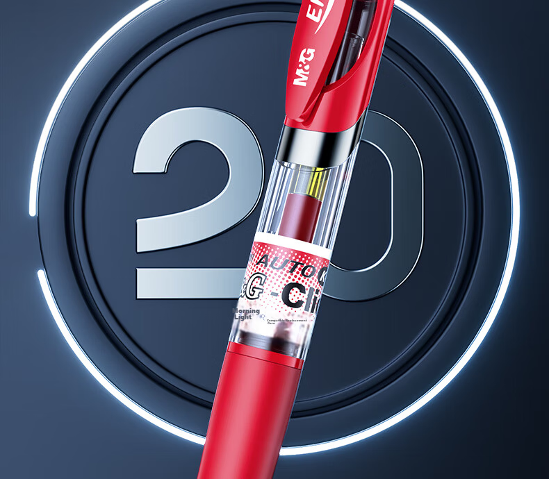 M&G K35 Retractable 0.5mm Red Gel Pen Student Signature Business Bullet Tip Office Supplies 3pcs/Box 5