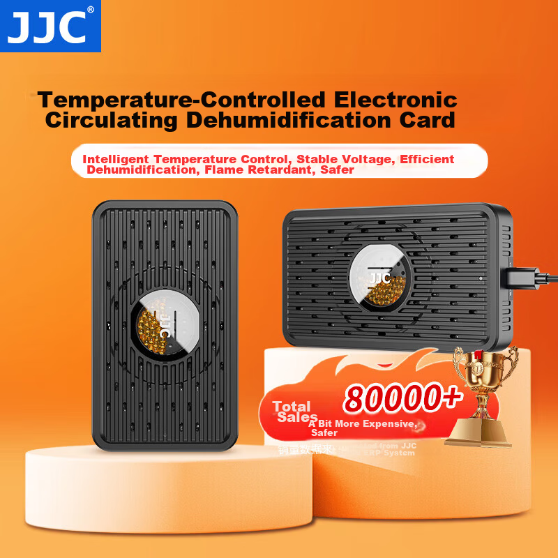 JJC Electronic Desiccant Card Reusable Dehumidifier for Figurines, Stamps, Antiques, Camera Lenses, Moisture Absorber Box (Random New or Old Version)