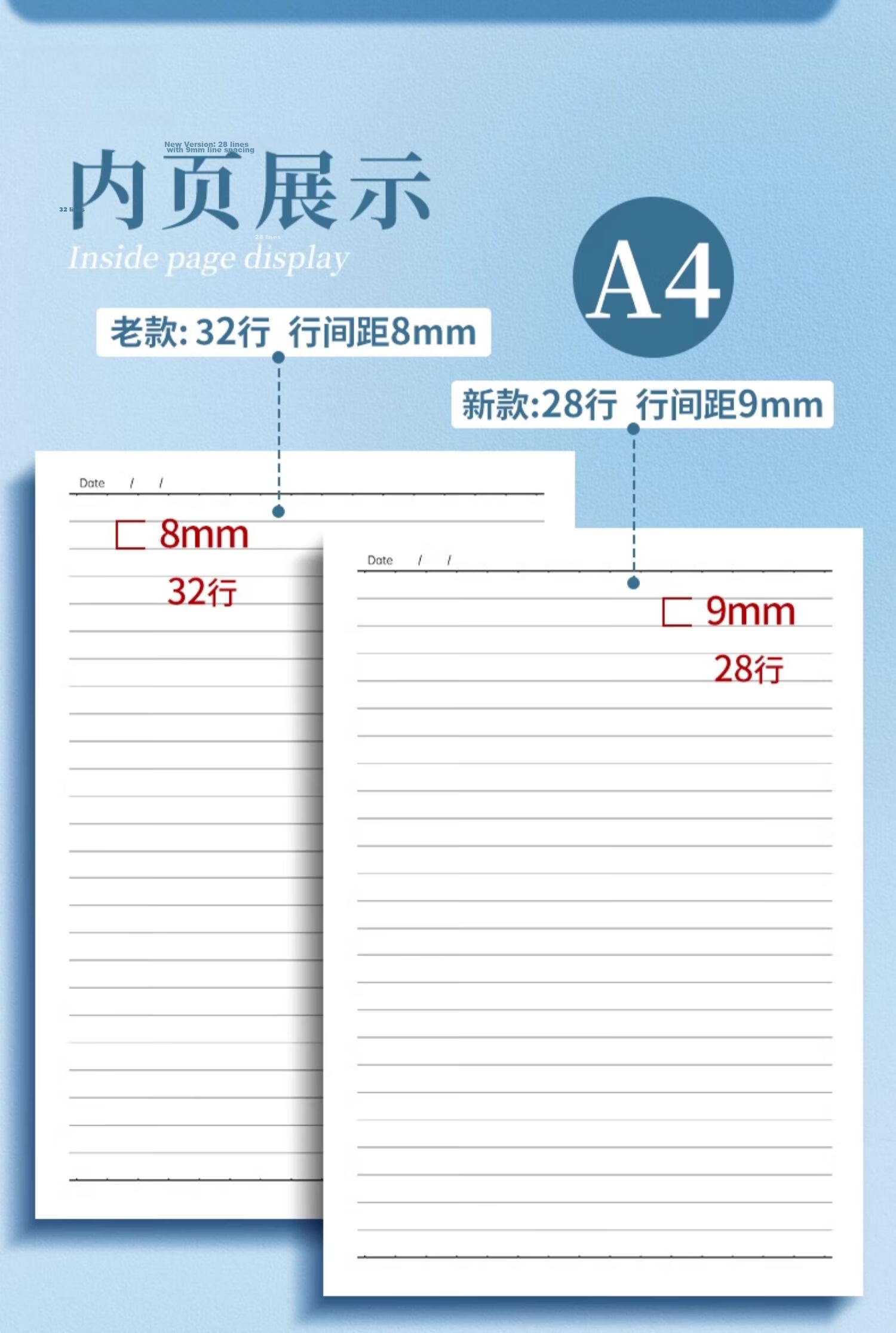 Shuxing A5 Notebook 40 Sheets Simple Softcover Study Journal for Graduate, Middle and High School Students, Sewn Binding Exercise Book, Lined Thick Notebook, Set of 5 "Passing Years" 14