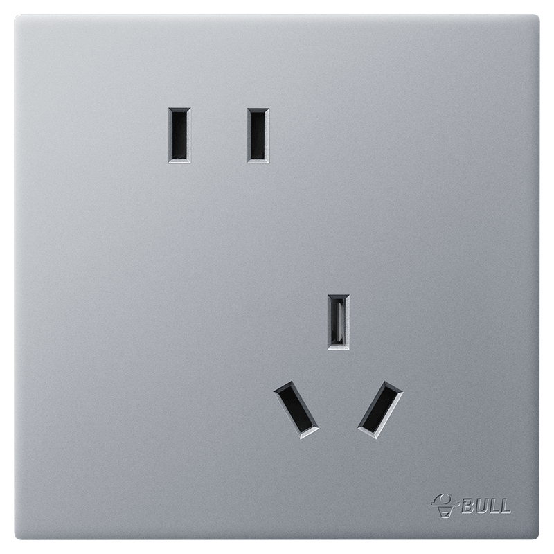 BULL Switch Socket G60 Series 10A Angled Five-Hole Ultra-Thin Socket Panel G60Z223A*10 Pieces Moonlight Gray