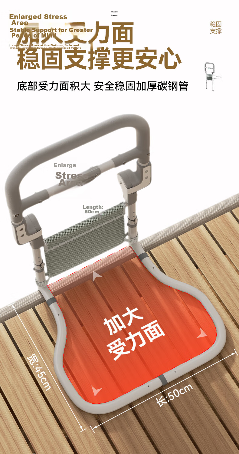 Interhasa! Bedside Grab Bar Elderly Assist Device Bed Getting Up Aid Home Bedside Fall Prevention Tool P1370019 10
