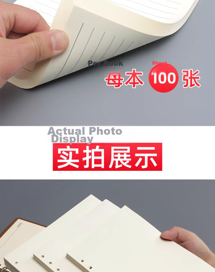 Xutong A5 Loose-Leaf Refill Paper for 6-Hole Notebook, 80 Sheets/160 Pages, Blank Thickened Refill Inner Pages for Notebooks, Meeting Notes Journal 5