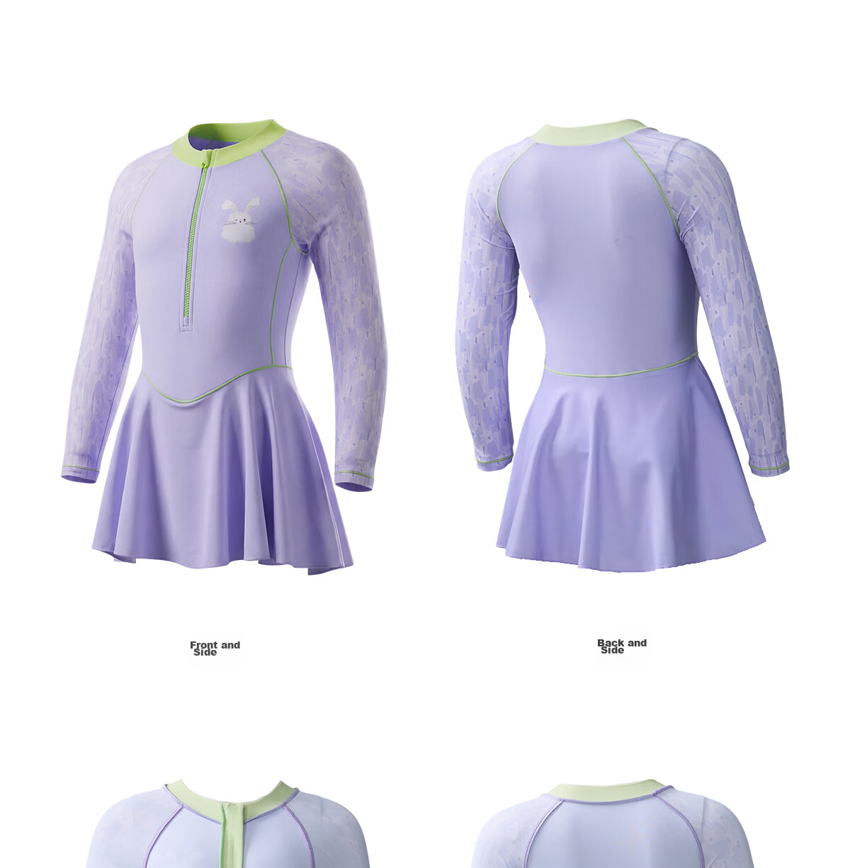 361° Kids Girls One-Piece Long Sleeve Skirted Swimwear Princess Dress Swimsuit 11
