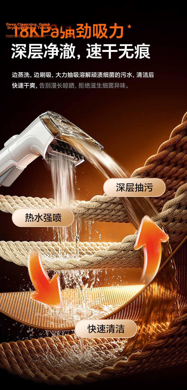 Supor Fabric Cleaning Machine [100° High-Temperature Steam Wash] Multifunctional Steam Cleaner High-Temperature Wash and Vacuum Sofa Carpet Air Conditioner Multifunctional Whole-House Cleaning 30BS Gr 14