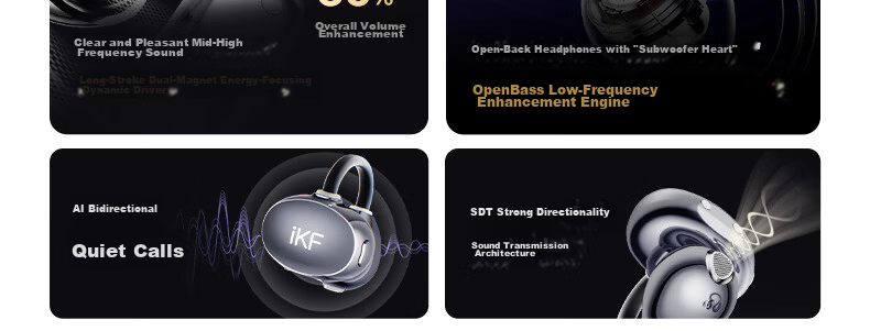 IKF AirClip Pro Clip-On Bluetooth AI Translation Wireless Open Bone Conduction Hi-Res Gold Standard LDAC Long Battery Life for Huawei Star Black 27