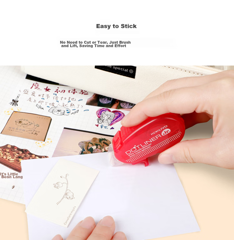 KOKUYO Noritake Collaboration, Strong Dot Glue with Replaceable Refills, Portable, Cat Pattern, Essential for Journaling, Round Dot Glue WSG-DM2X45, School Supplies for Children, Specially Designed for Cat Students 8
