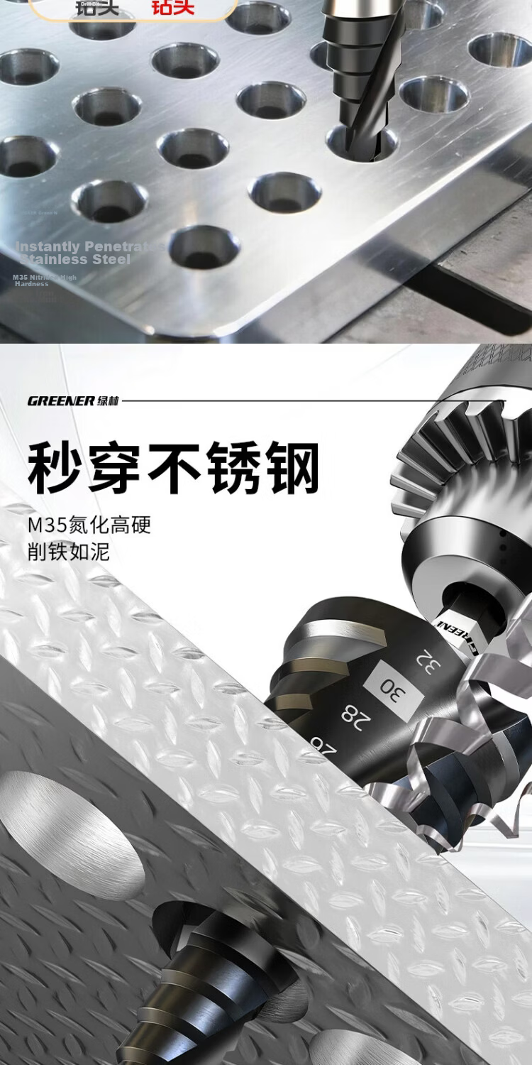 GREENER Conical Drill Bit Hole Opener for Metal Stainless Steel Reamer High Hardness Cone [4-20] 5