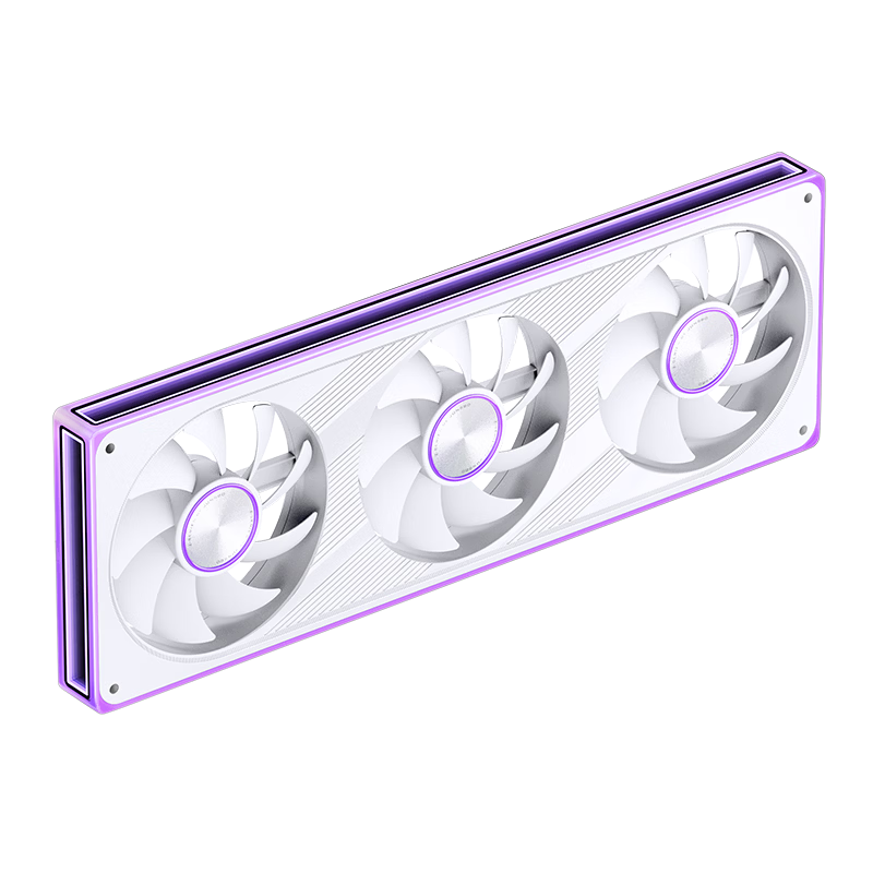 JONSBO ZE-360W ARGB White 12CM x3 Case Fans Genuine Blades (Four-Sided Layered Mirror Full Light Effect / Motherboard Sync Lighting / PWM Male-Female Connectors)
