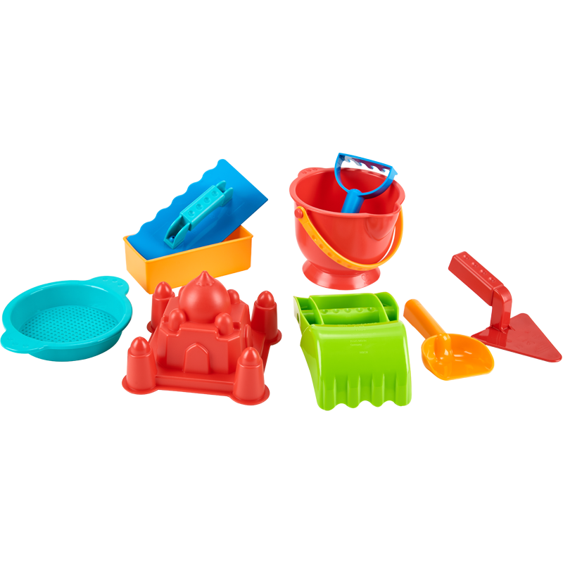Hape (Germany) Children's Beach Toy Set, Extra Large and Thick 9-Piece Sand, Water, and Snow Play Set with Storage Bag Suit0079