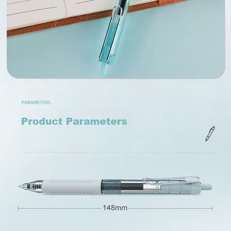 Snowhite Retractable Gel Pen for Students, 0.5mm Bullet Tip, Exam Carbon Ink Pen, Smooth Writing, Black, Refillable, G-305 Black, 4 Pcs 12