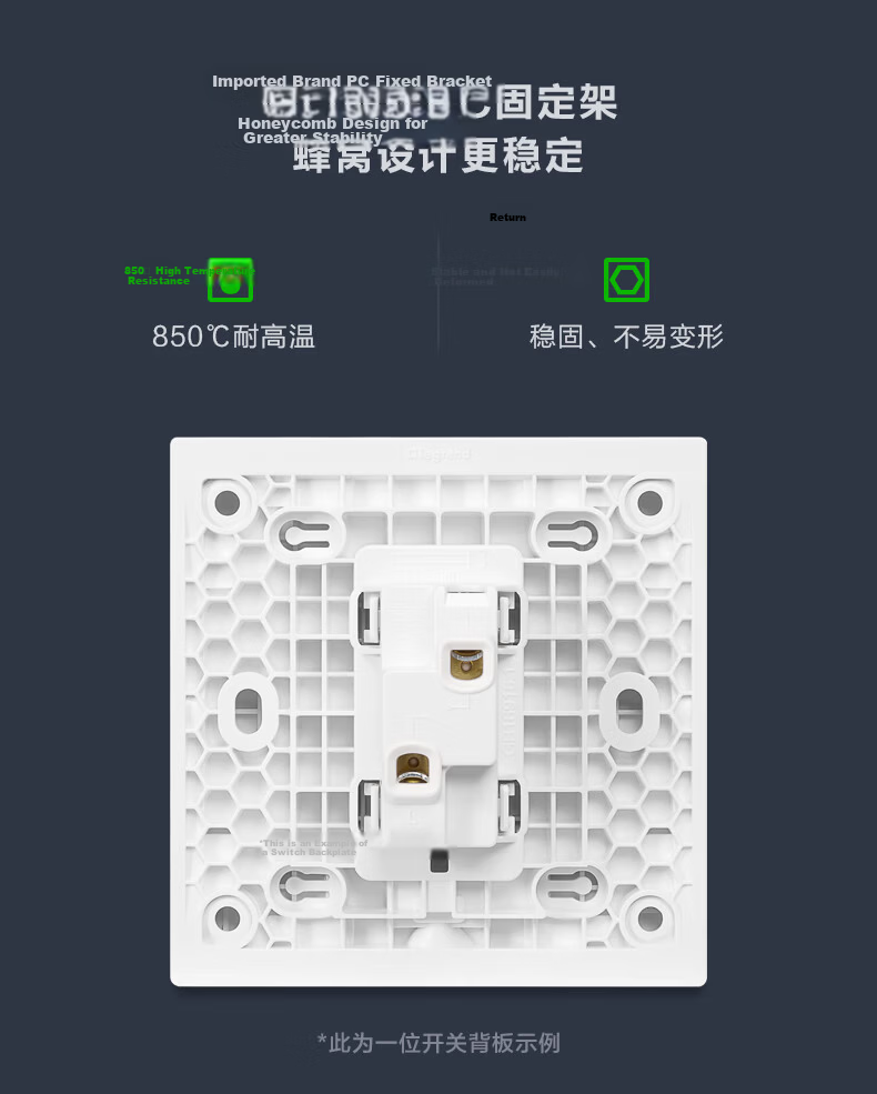 LEGRAND Switch Socket Panel, Shidian Milan Gold Frameless Large Panel, 86 Type, Three-Gang Double-Control Switch Panel 16