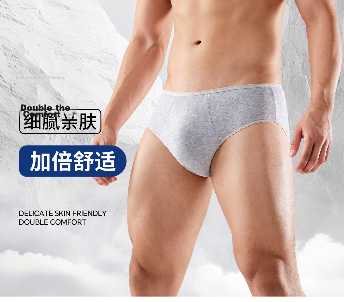 Freego Disposable Men's Cotton Boxer Briefs Travel Sterilized Portable Comfortable Plus Size 18-Pack Gray 2XL 2