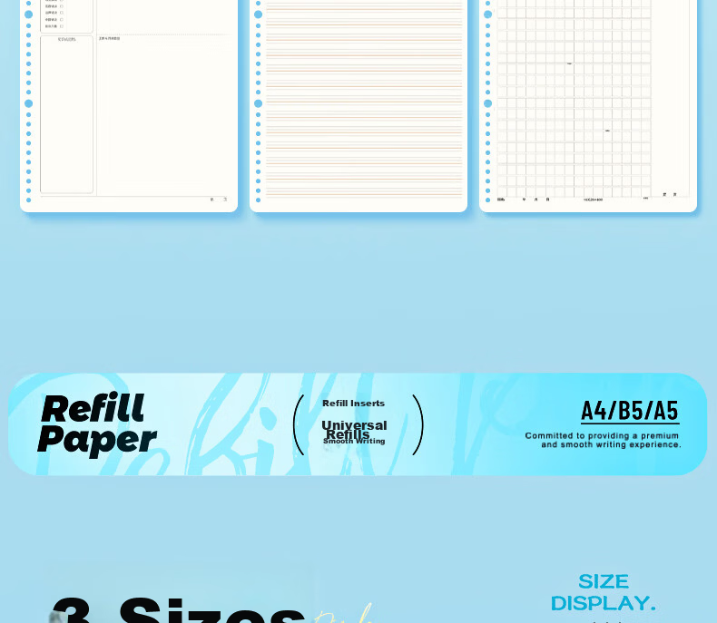 M&G Stationery B5 60-Sheet Ruled Refill Paper 26-Hole Detachable Notebook Refill APNHG076 Exam Essential 5
