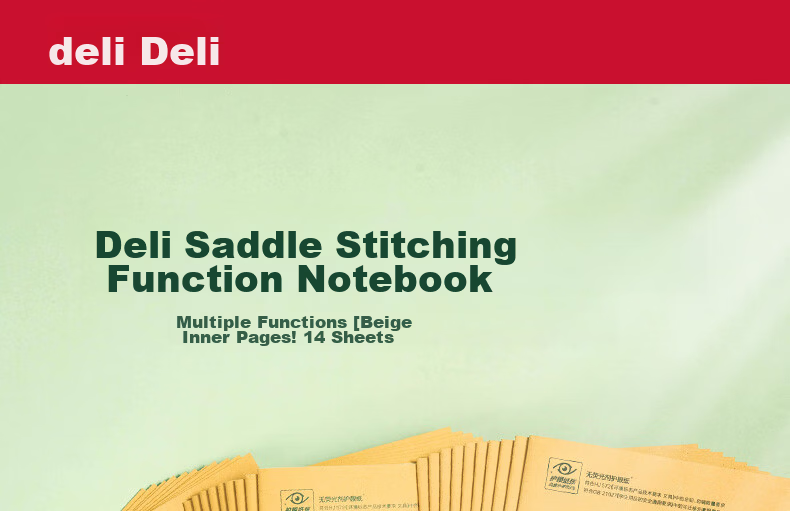 Deli 36K 14 Sheets 10 Lines Notebook English Exercise Book for Primary Students Kraft Paper 10-Pack D3616 1