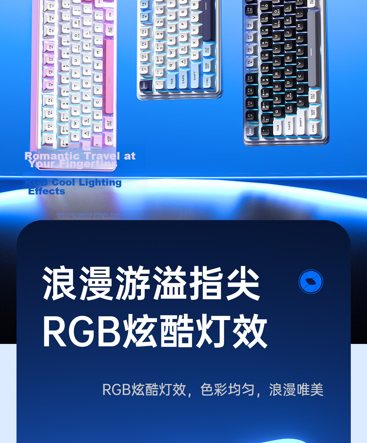 Lenovo GK10 Lite 98W Wireless Bluetooth Tri-Mode Keyboard Mechanical Feel RGB Gaming Office Silent Keyboard Aurora Series 98-Key Layout Pink White Colorblock 8