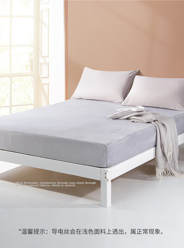 Fuanna Flannel Thickened Anti-Static Warm Fitted Sheet Single Bed Cover 120*200cm 6