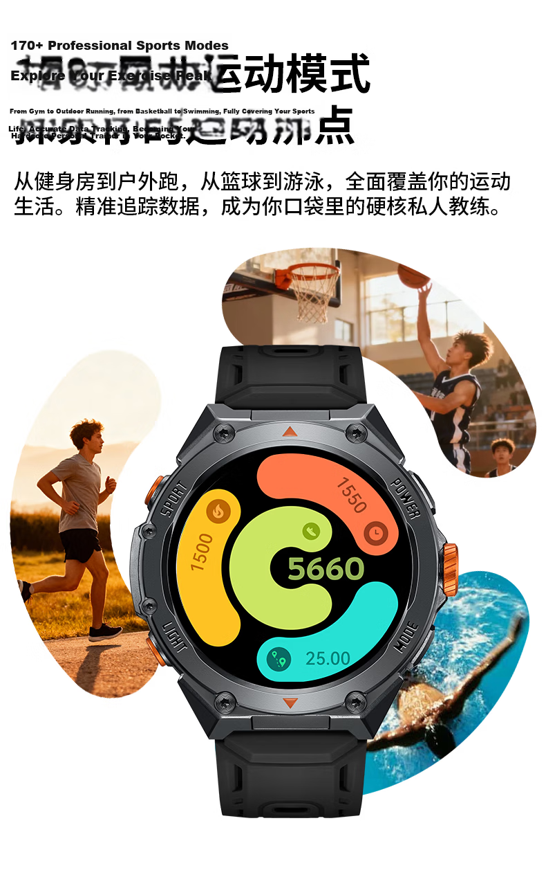 Dickies Sports Smartwatch Heart Rate Blood Oxygen Sleep Monitoring Bluetooth Call Waterproof Multifunction CL-772 Light Brown 4