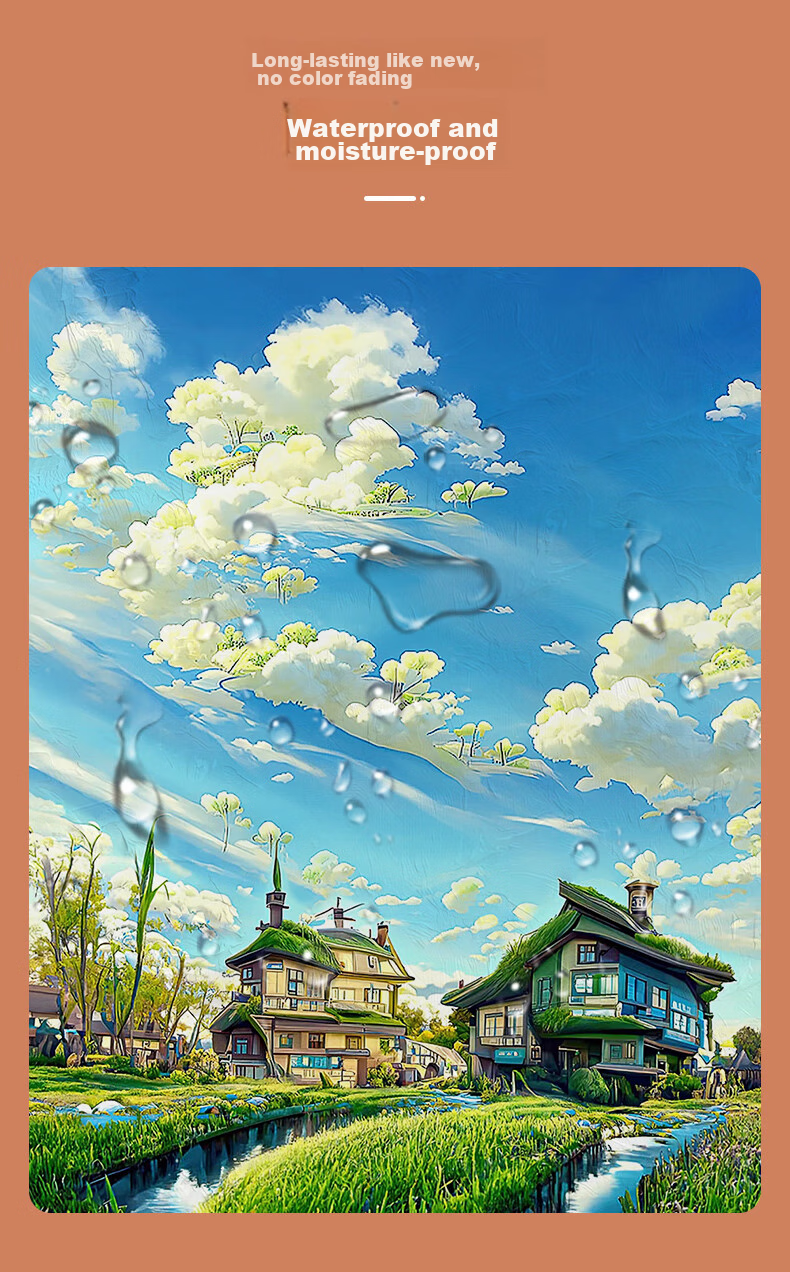 Haojiubujian Digital Oil Painting DIY Hand-Painted Graffiti Acrylic Oil Painting Summer Green Landscape Painting Coloring Handmade Decorative Painting 5