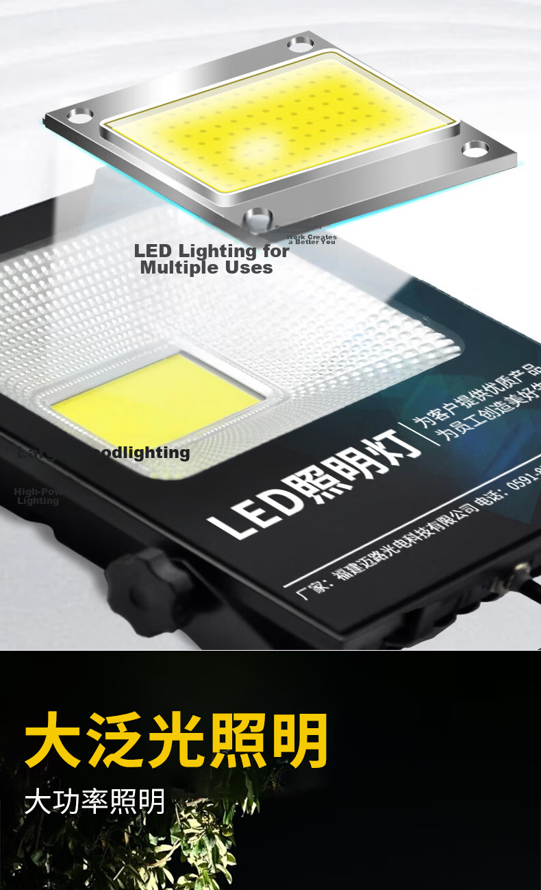 Thermarest LED Floodlight Outdoor Lighting Super Bright Spotlight Worksite Stadium Portable Wired 220V Plug-in Work Light 4