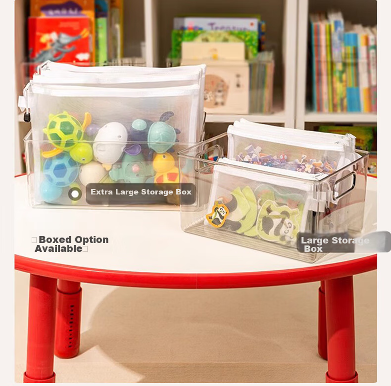40,000 Kilometers Toy Storage Bag Puzzle Sorting Zipper Mesh Bag Small Particle Building Blocks Transparent File Hanging Bag A5 Medium Bag 3 Pieces 8