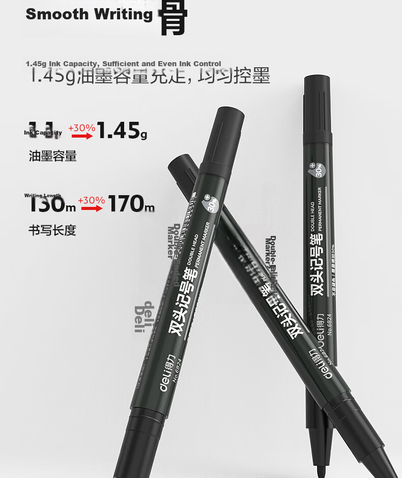Deli Blue Oil-Based Waterproof Thick-Tip Marker Pen, Logistics Large-Tip Pen, Signature Pen, Marker Pen, Conference Office Supplies, 10 Pcs/box, S550 4