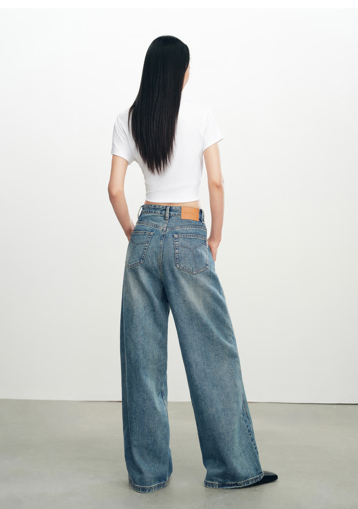 Taipingniao Women's Jeans, Autumn Straight-Leg Pants, Fashionable Casual Versatile Commuter Style, Denim Dark Blue, Size L 51