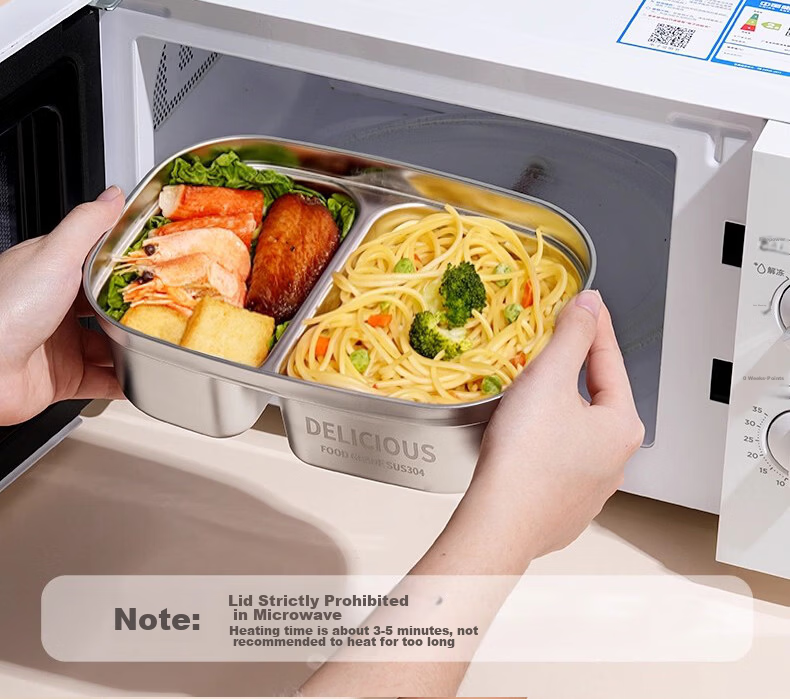Ymer 316L Stainless Steel Insulated Lunch Box Microwave Safe Office Canteen Compartment Bento Box 17