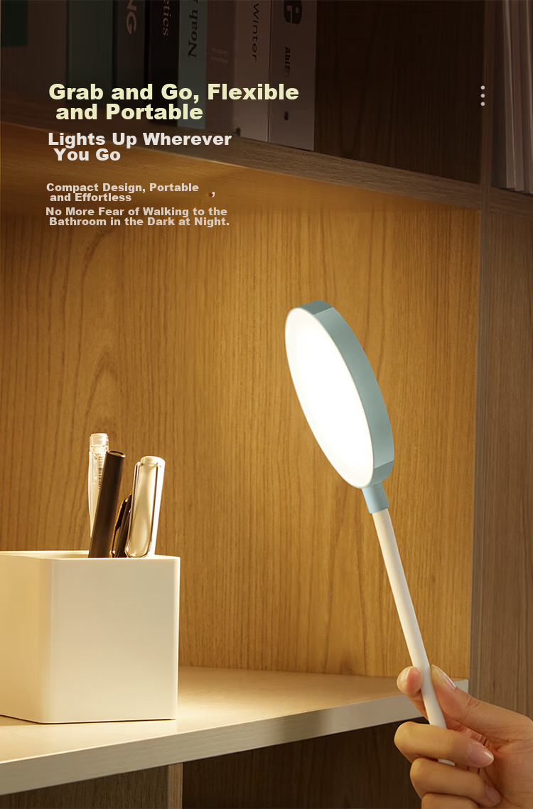 BULL Dual-Purpose Rechargeable and Plug-in Home ML-D405C-DS Stepless Dimming Blue National Standard A Clip Desk Lamp 4000K 4000mAh 7