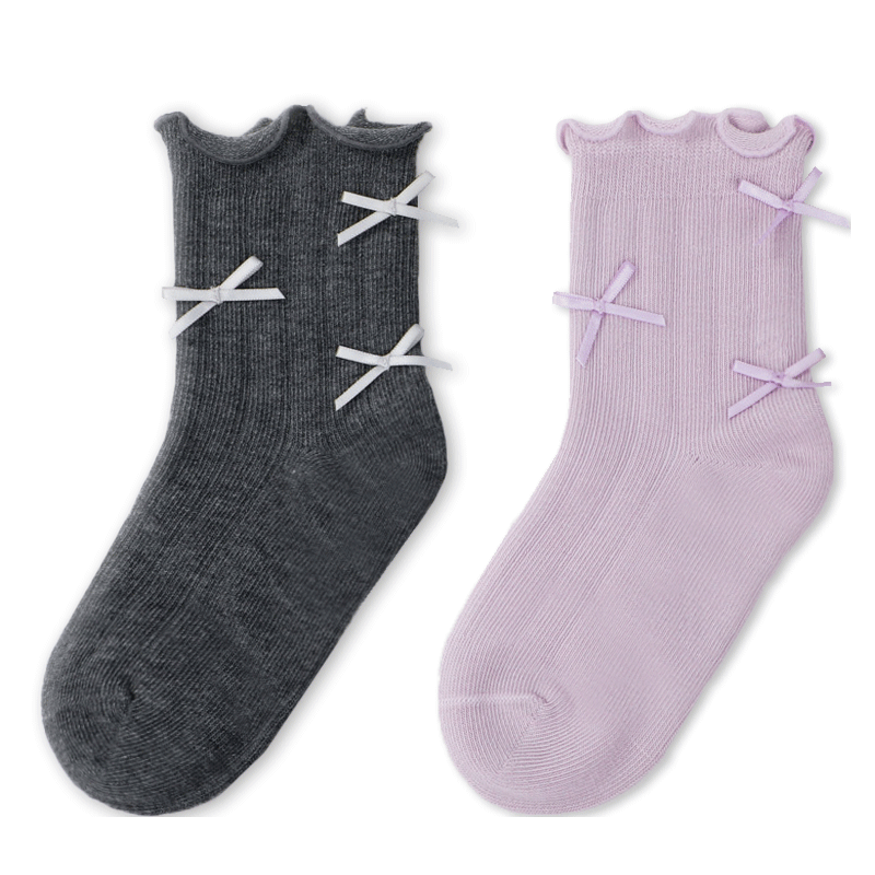 DR.KONG Colorful Socks (2 Pairs per Set) Autumn A00A3051 Purple/Gray Size 23-26